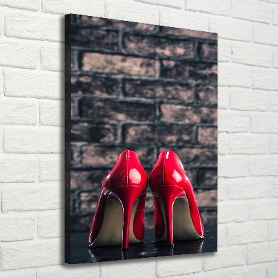 Quadro su tela canvas verticale Scarpe col tacco rosse