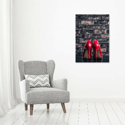 Quadro su tela canvas verticale Scarpe col tacco rosse