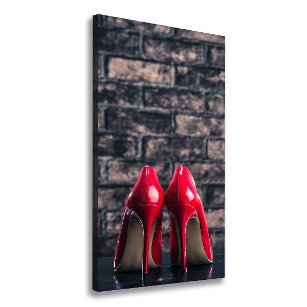 Quadro su tela canvas verticale Scarpe col tacco rosse