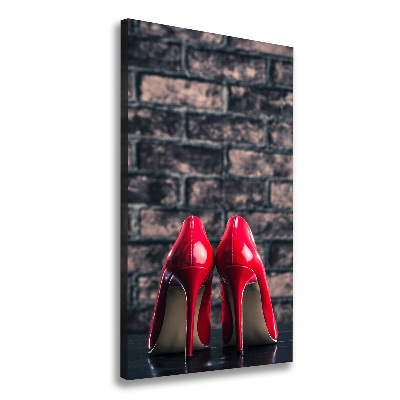 Quadro su tela canvas verticale Scarpe col tacco rosse