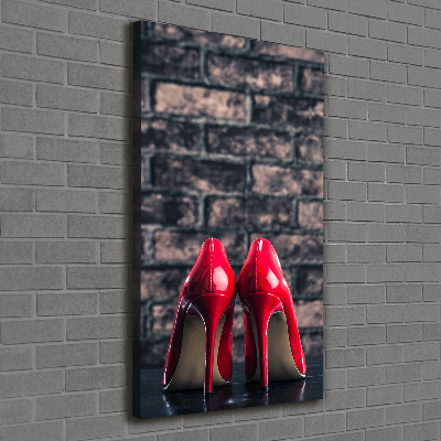 Quadro su tela canvas verticale Scarpe col tacco rosse