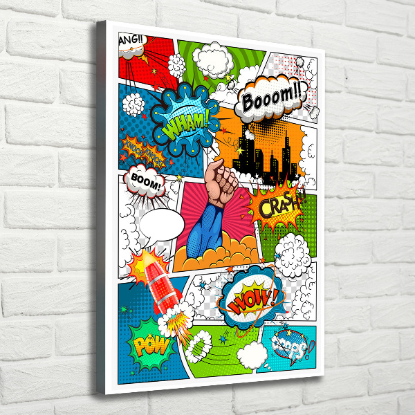 Quadro foto su tela verticale Fumetti