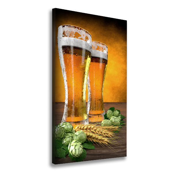 Quadro foto su tela verticale Due bicchieri di birra