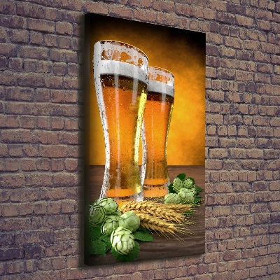 Quadro foto su tela verticale Due bicchieri di birra