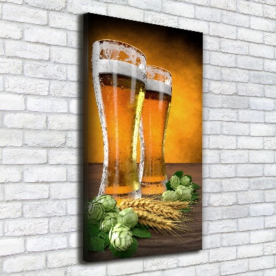 Quadro foto su tela verticale Due bicchieri di birra