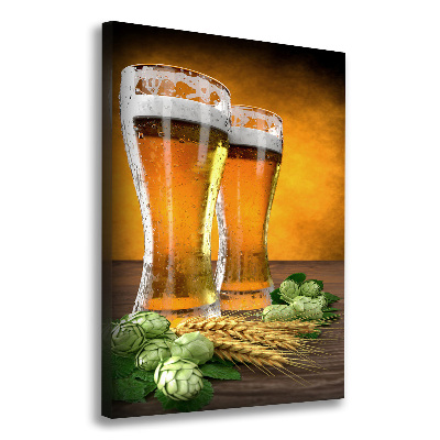 Quadro foto su tela verticale Due bicchieri di birra