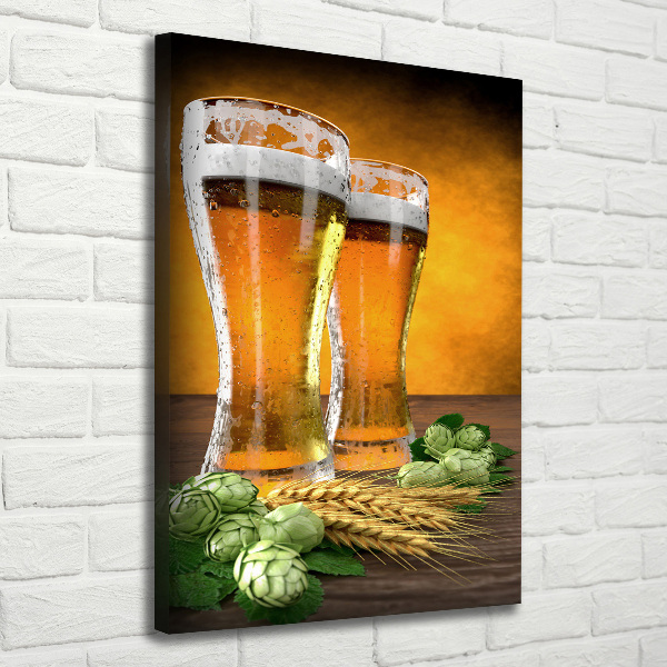 Quadro foto su tela verticale Due bicchieri di birra