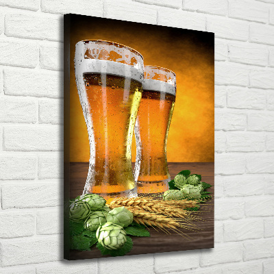 Quadro foto su tela verticale Due bicchieri di birra