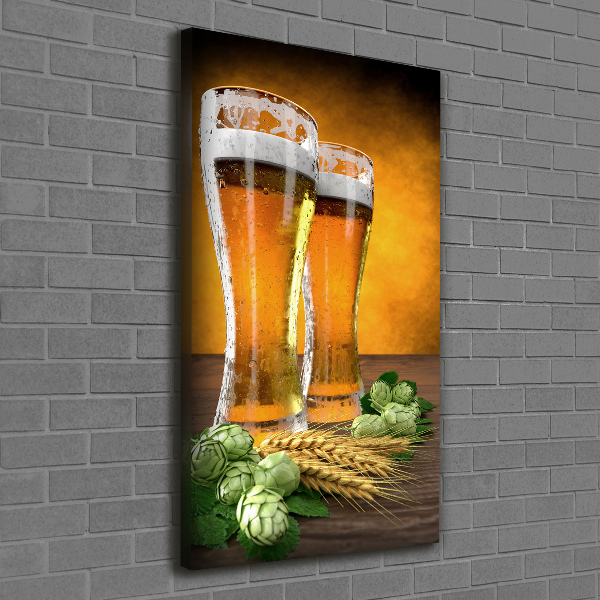 Quadro foto su tela verticale Due bicchieri di birra