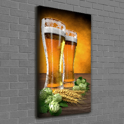 Quadro foto su tela verticale Due bicchieri di birra