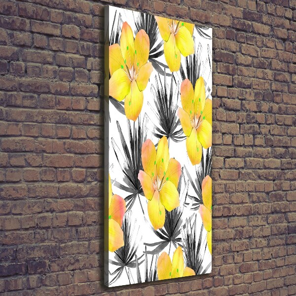 Quadro su tela canvas verticale Fiori tropicali
