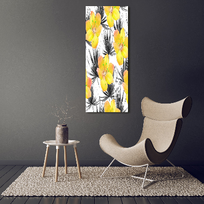 Quadro su tela canvas verticale Fiori tropicali