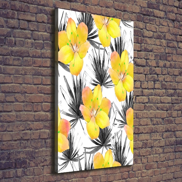 Quadro su tela canvas verticale Fiori tropicali