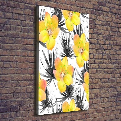 Quadro su tela canvas verticale Fiori tropicali
