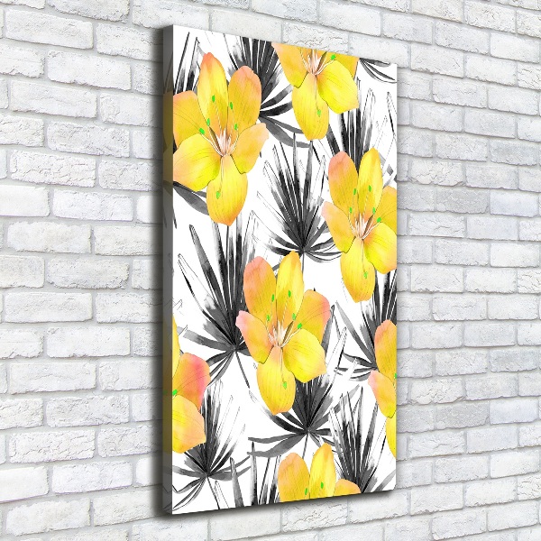 Quadro su tela canvas verticale Fiori tropicali