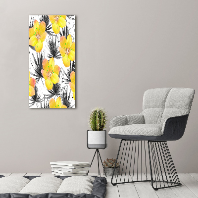 Quadro su tela canvas verticale Fiori tropicali
