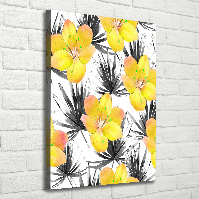 Quadro su tela canvas verticale Fiori tropicali