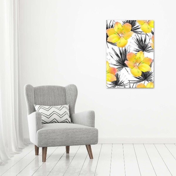 Quadro su tela canvas verticale Fiori tropicali