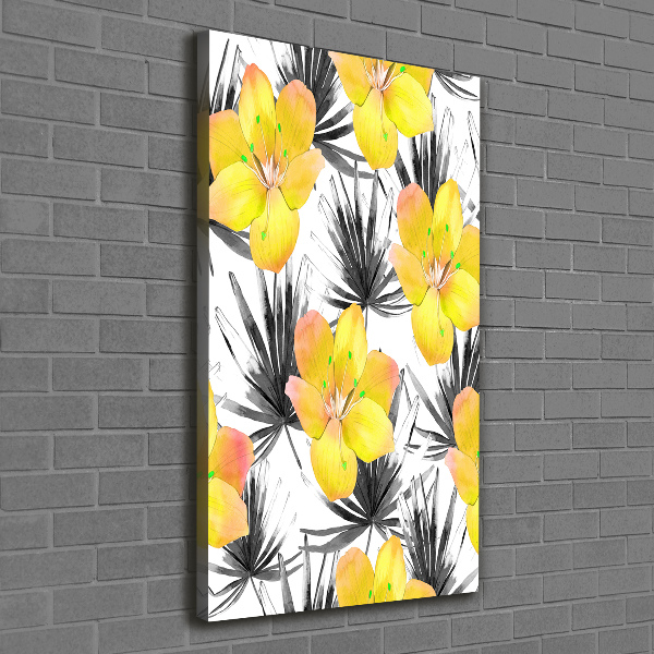 Quadro su tela canvas verticale Fiori tropicali