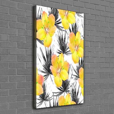 Quadro su tela canvas verticale Fiori tropicali