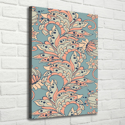 Stampa quadro su tela verticale Fiori etnici
