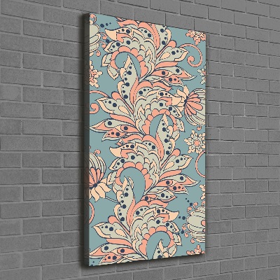 Stampa quadro su tela verticale Fiori etnici