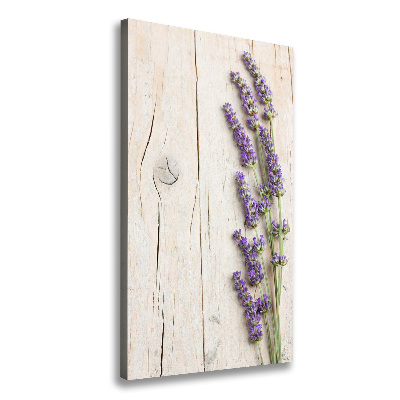 Quadro su tela canvas verticale Lavanda su legno