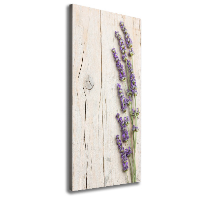 Quadro su tela canvas verticale Lavanda su legno