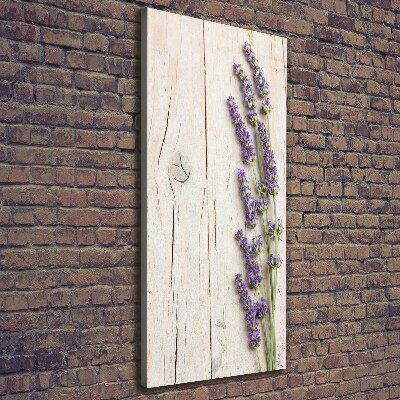 Quadro su tela canvas verticale Lavanda su legno