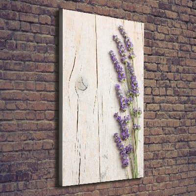 Quadro su tela canvas verticale Lavanda su legno