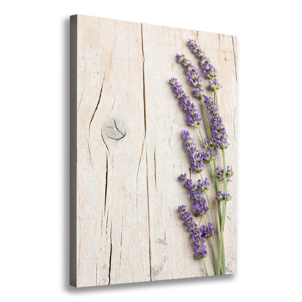 Quadro su tela canvas verticale Lavanda su legno
