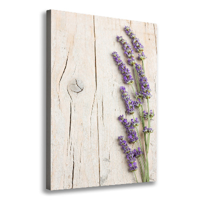 Quadro su tela canvas verticale Lavanda su legno