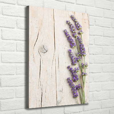 Quadro su tela canvas verticale Lavanda su legno