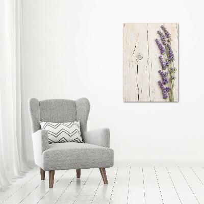 Quadro su tela canvas verticale Lavanda su legno