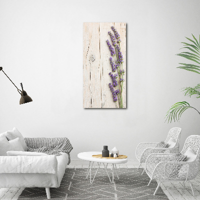 Quadro su tela canvas verticale Lavanda su legno