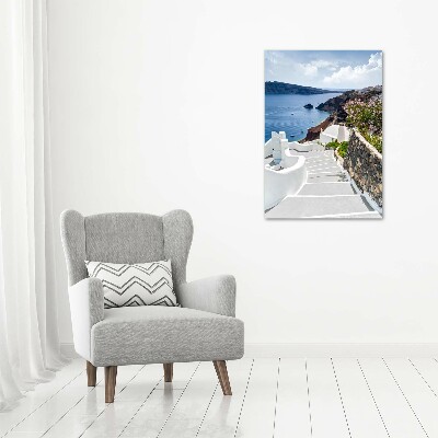 Stampa quadro su tela verticale Santorini, Grecia