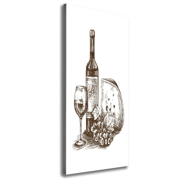 Quadro foto su tela verticale Vino e stuzzichini