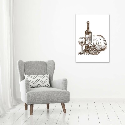 Quadro foto su tela verticale Vino e stuzzichini