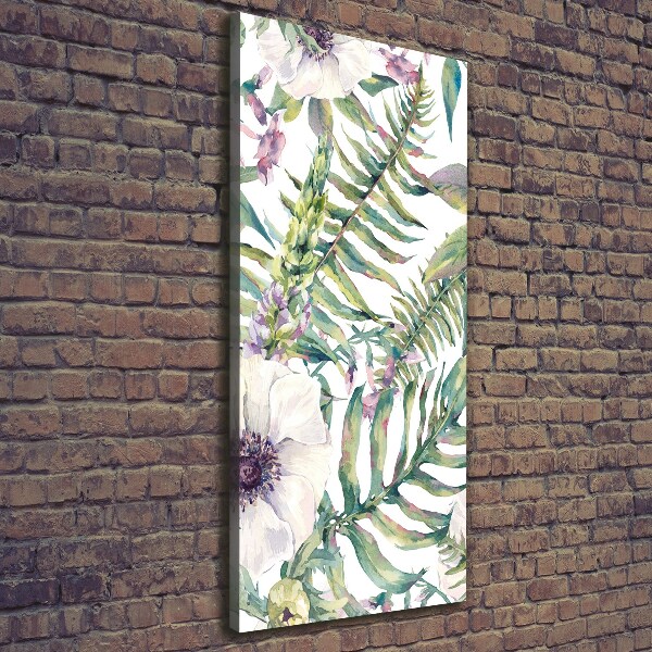 Stampa quadro su tela verticale Foglie tropicali