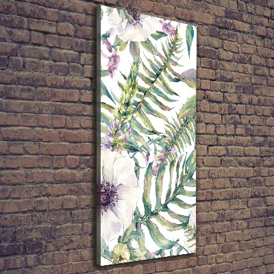 Stampa quadro su tela verticale Foglie tropicali