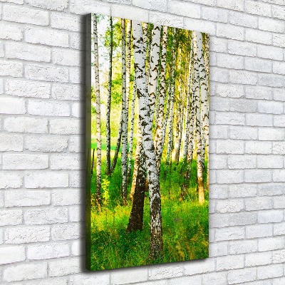 Quadro su tela canvas verticale Foresta di betulle
