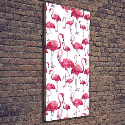 Stampa quadro su tela verticale Fenicotteri
