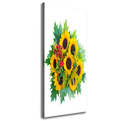 Stampa quadro su tela verticale Un mazzo di girasoli