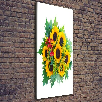 Stampa quadro su tela verticale Un mazzo di girasoli