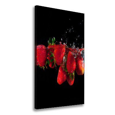 Quadro foto su tela verticale Fragole in acqua
