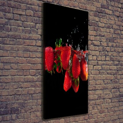 Quadro foto su tela verticale Fragole in acqua