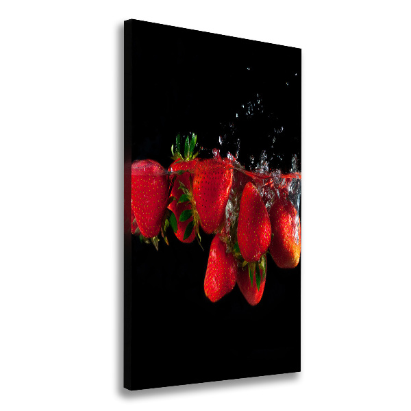 Quadro foto su tela verticale Fragole in acqua