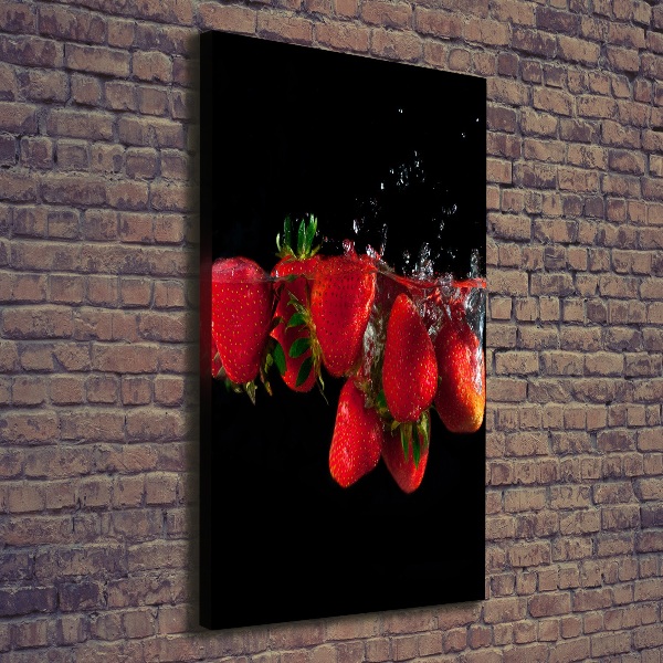 Quadro foto su tela verticale Fragole in acqua
