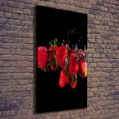 Quadro foto su tela verticale Fragole in acqua