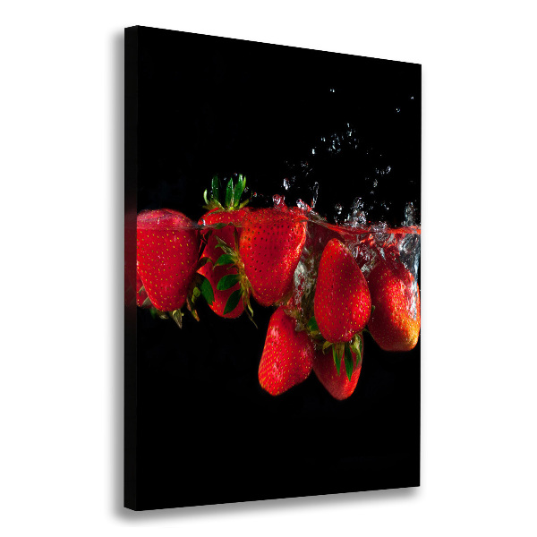 Quadro foto su tela verticale Fragole in acqua